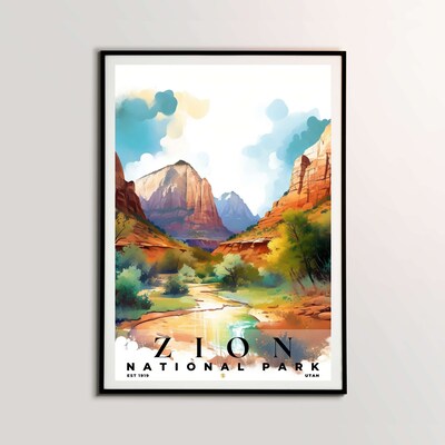 Zion National Park Poster, Travel Art, Office Poster, Home Decor | S4 - image1